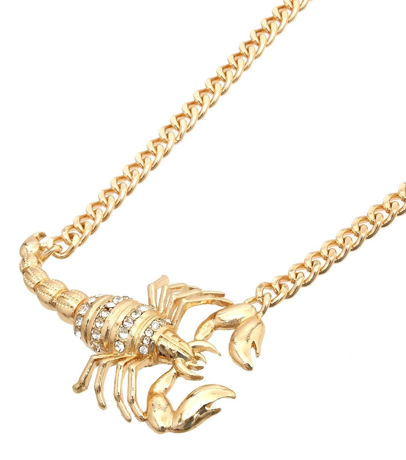 trendy glam 金*蝎子吊坠链环宣言时尚项链